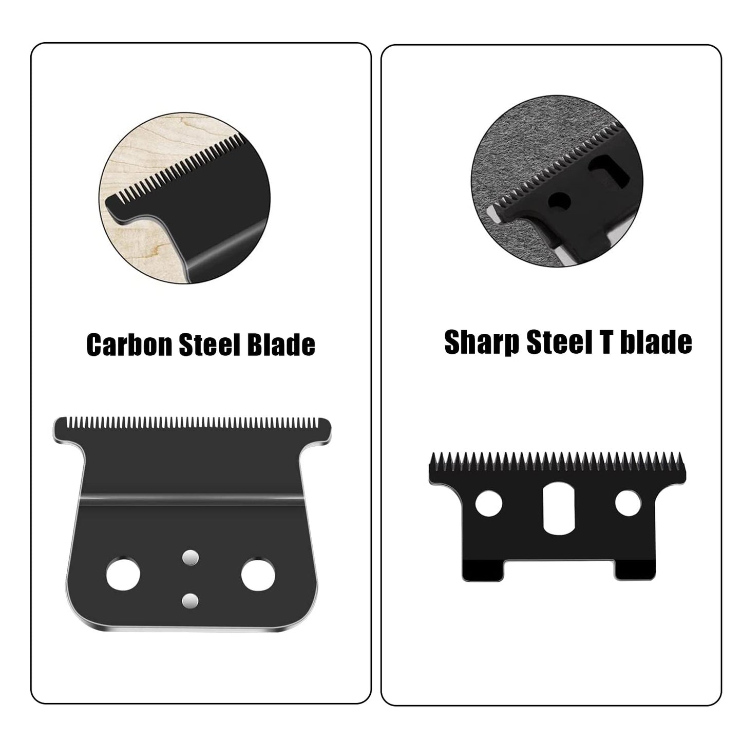 T Outliners Blades Compatible with Andis T Outliners, Andis Gtx, T Outliners Replacement Blade Andis Gtx Replacement Blade (Black Steel T Blade + Black Steel Blade) (2Pack/Black)