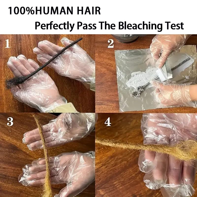 Dreadlock Extensions Human Hair 100% Human Hair for Man/Women/Kids Full Handmade Permanent Loc Extensions Can Be Dyed Bleached Curled Twisted Soft Dreadlocks (0.6cm Thickness 20 Inch 60 Strands, 1B)