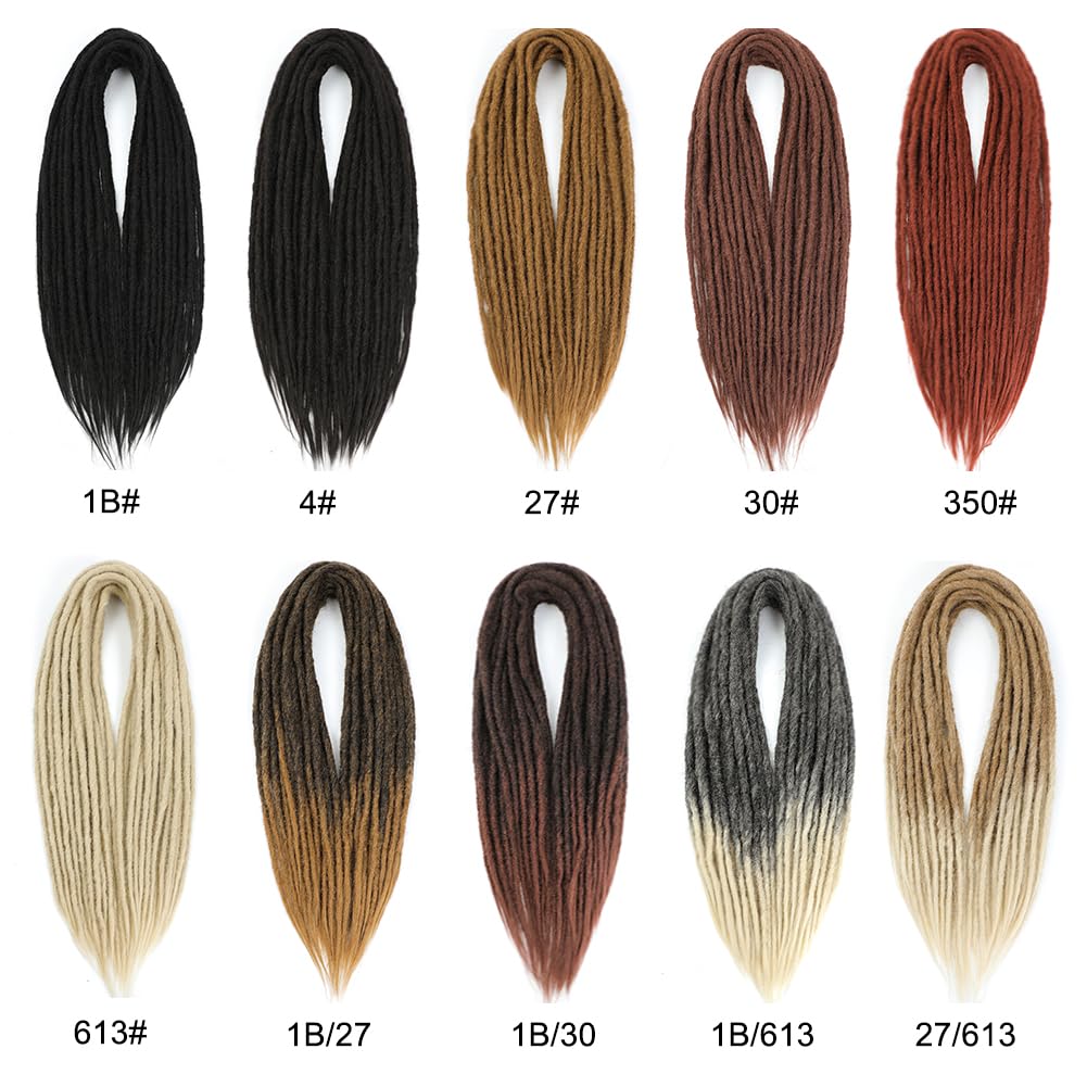 Aguacor Straight Dreadlocks Synthetic Double Ended Dreadlock Extensions 24inches 5 Strands Width 1.2cm Soft DE Black Brown Dreadlock Extensions for Women (5 Strands, 4#)