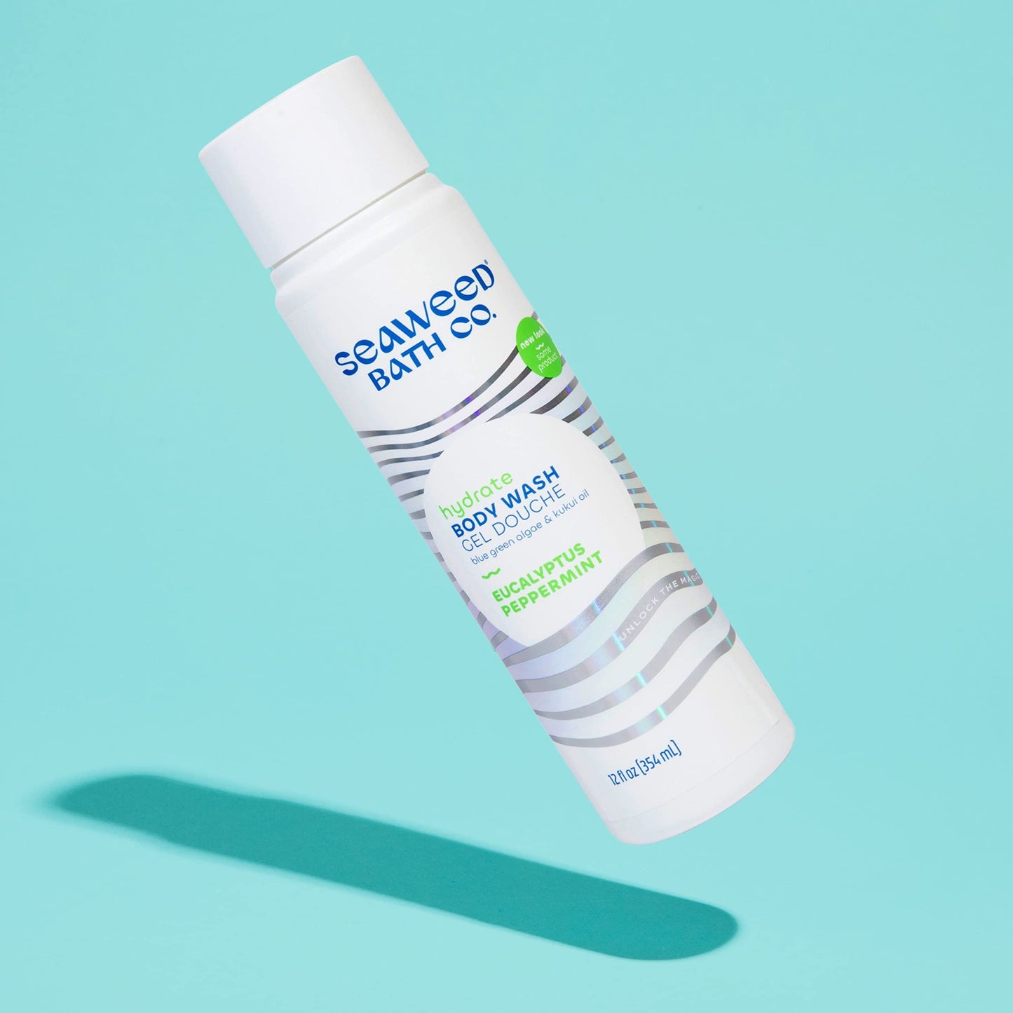 Seaweed Bath Co. Body Wash and Body Cream Duo, 12 Ounce, 6 Ounce, Eucalyptus Peppermint Scent, Sustainably Harvested Seaweed