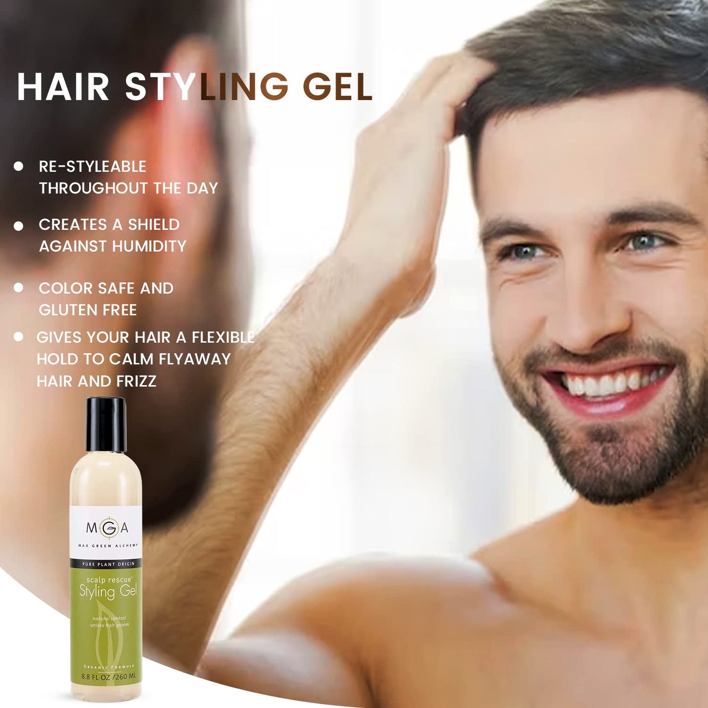 Scalp Rescue Styling Gel, Organic Unisex Formula Controls Frizz and Fly Away Hair, Curly Hair Community Favorite Gives Flexible Natural Hold, Fights Humidity, Alcohol Free & Water Based | 8.8 Fl Oz