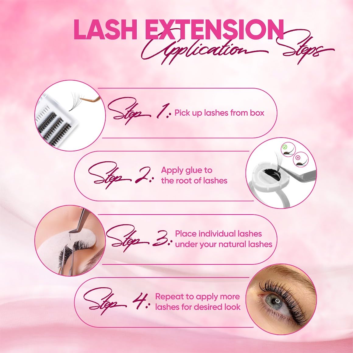 ROSE GIRL 500 Ultra Speed Promade Fans-Natural Look Handmade Volume Eyelash-Narrow Loose Eyelash 3D-16D C CC D Curl-False Lashes Extensions-Thickness 0.03~0.1mm-8~20mm Length(4D-C-0.07 (11 mm))