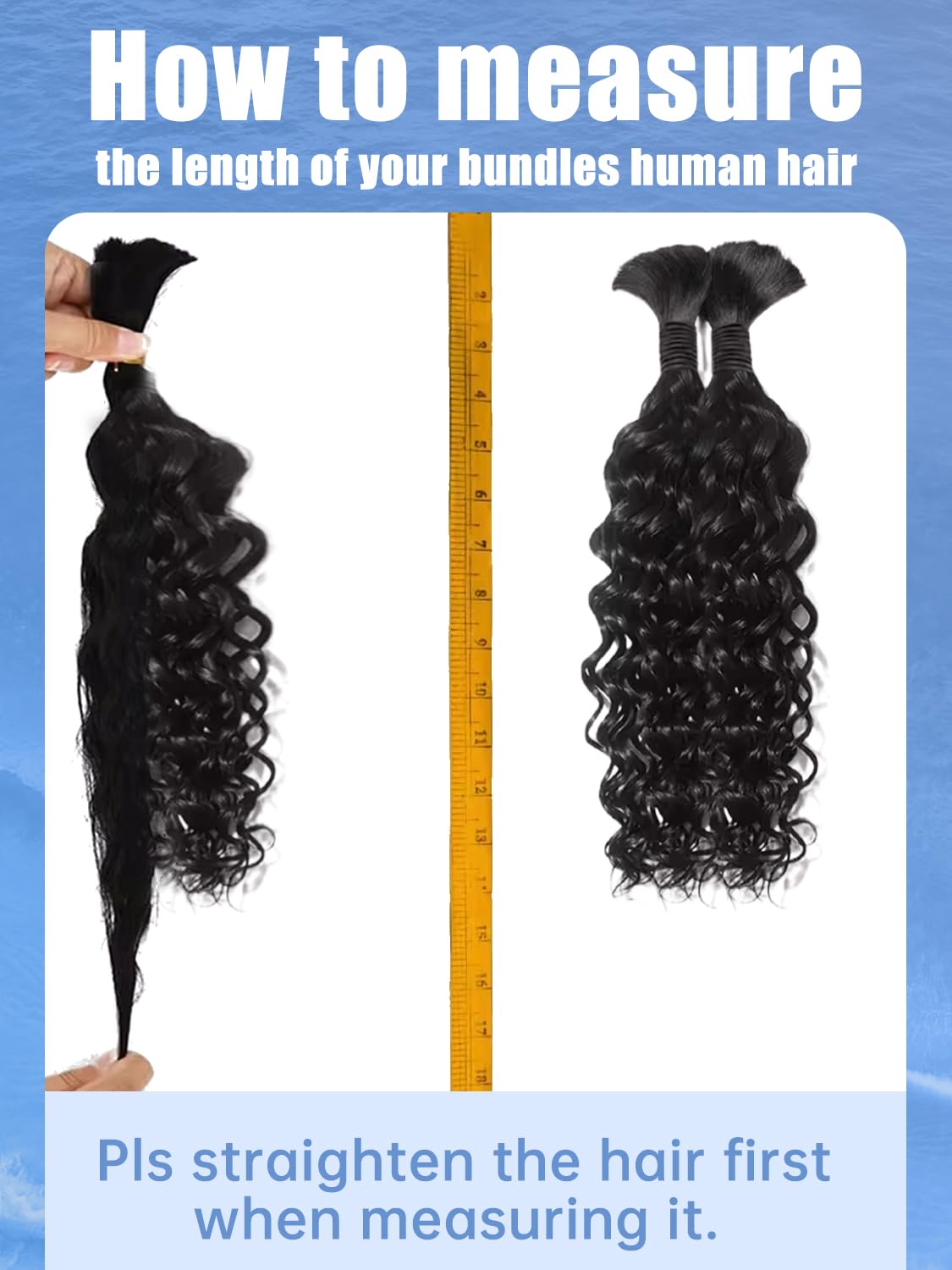 Human Braiding Hair Water Wave 55g Human Hair for Braiding 24 Inch Boho Braids Human Hair Wet and Wavy Boho Knotless Braids No Weft Brazilian Virgin Bundles Curly Black