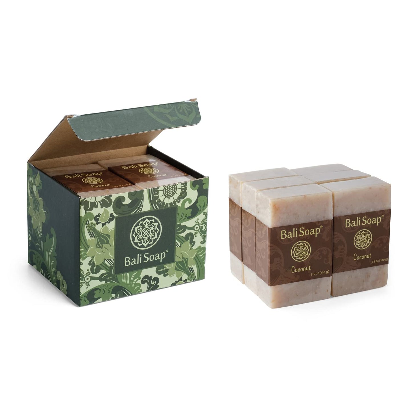 Bali Soap - Coconut Natural Soap - Bar Soap for Men & Women - Bath, Body and Face Soap - Vegan, Handmade, Exfoliating Soap - 6 Pack, 3.5 Oz each