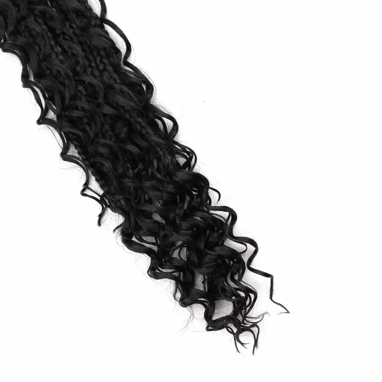 8 Packs Crochet Box Braids with Curly Ends 24 Inch Boho Braids Bohemian Box Braid Hair Goddess Box Braids Crochet Hair for Women (1B, 24 inch 8 pack)