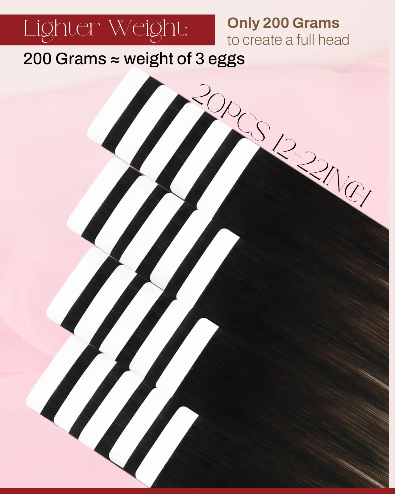 Moresoo Tape in Extensions Balayage Human Hair Extensions Tape in Ombre Off Black to Brown Mix with Blonde Glue in Hair Extensions Real Human Hair Seamless Glue in Hair 12 Inch #1B/3/27 20pcs 30g