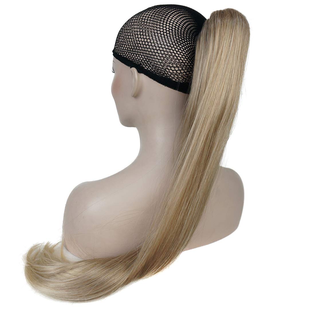 Lydell 24" Long Straight Styled Clip In Claw Ponytail Hairpiece Synthetic Hair Extension with a jaw/claw clip (15BT613)