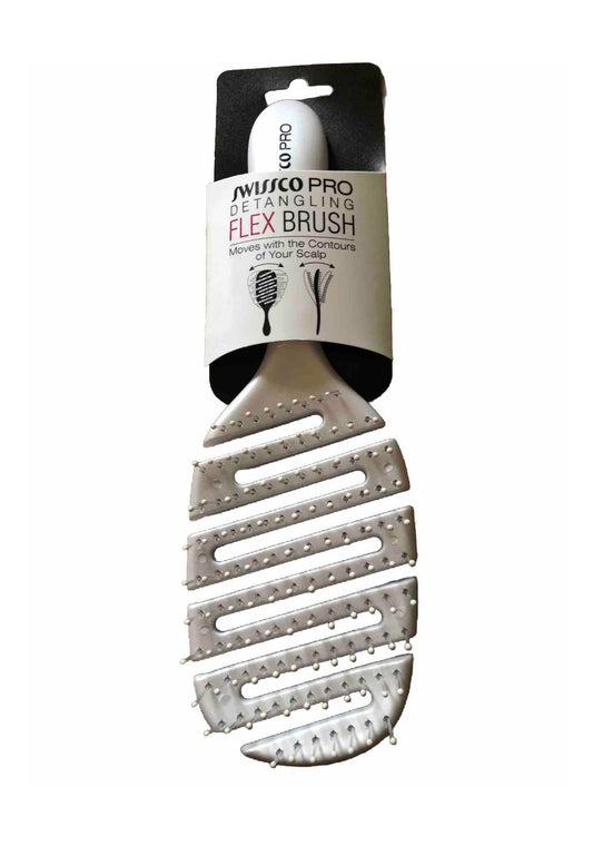 Swissco Pro Detangling Flex Brush (Silver)