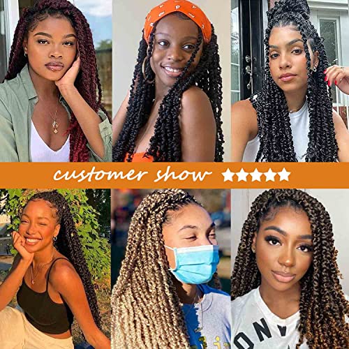 Passion Twist Hair 18 Inch 6 Packs Brown Water Wave Crochet Hair for Passion Twists Long Bohemian Braiding Protective Style Hair Extensions (18 Inch, 6 Packs, T30#)