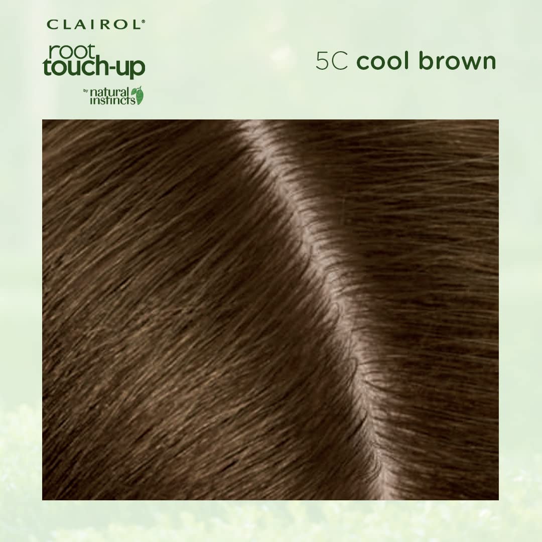 Clairol Root Touch-Up by Natural Instincts Permanent Hair Dye, 5C Cool Brown Hair Color, Pack of 2