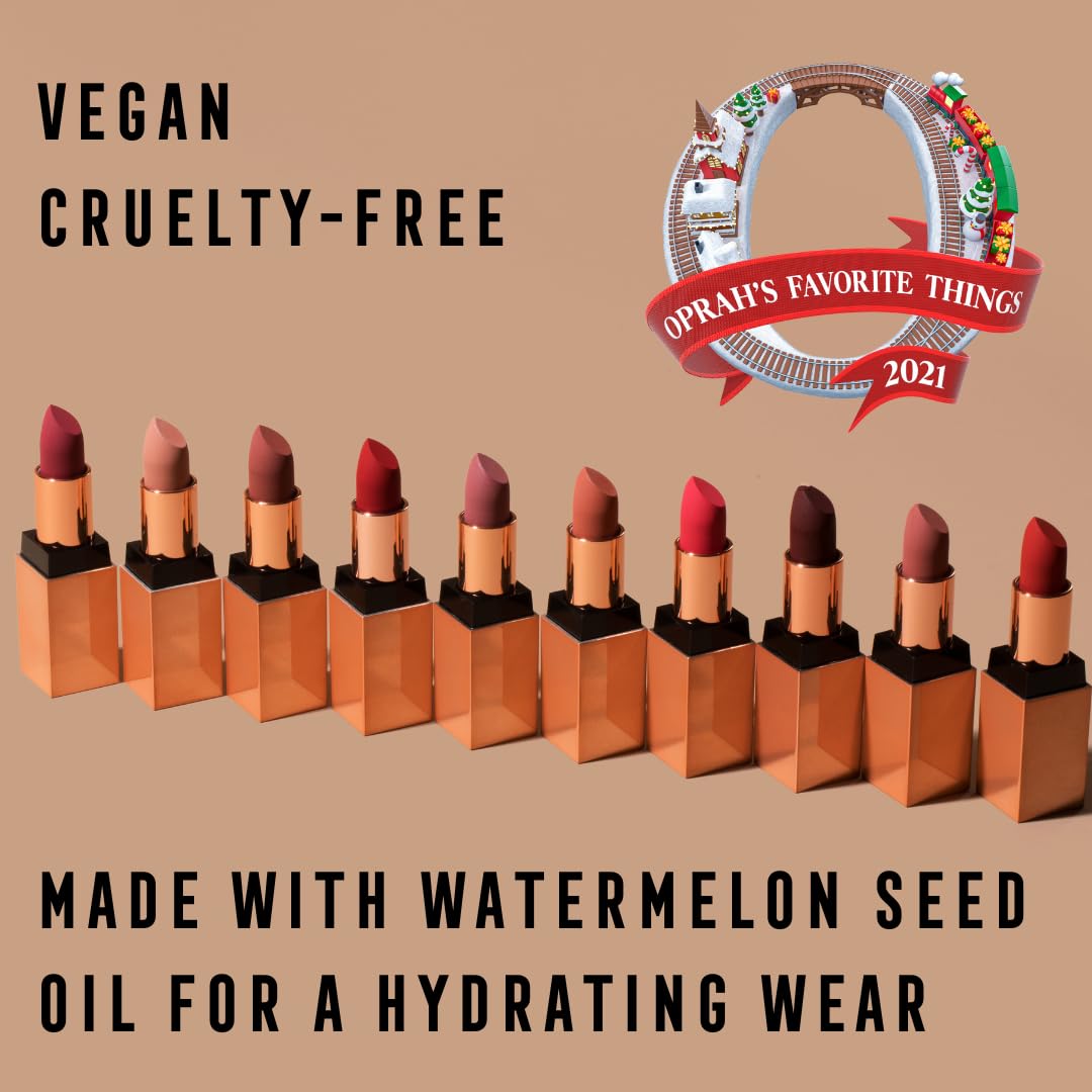 Bossy Cosmetics Matte, Long Lasting, Hydrating Vegan Lipstick with Vitamin E and Watermelon Seed Oil (Unstoppable - Orange Red Color)