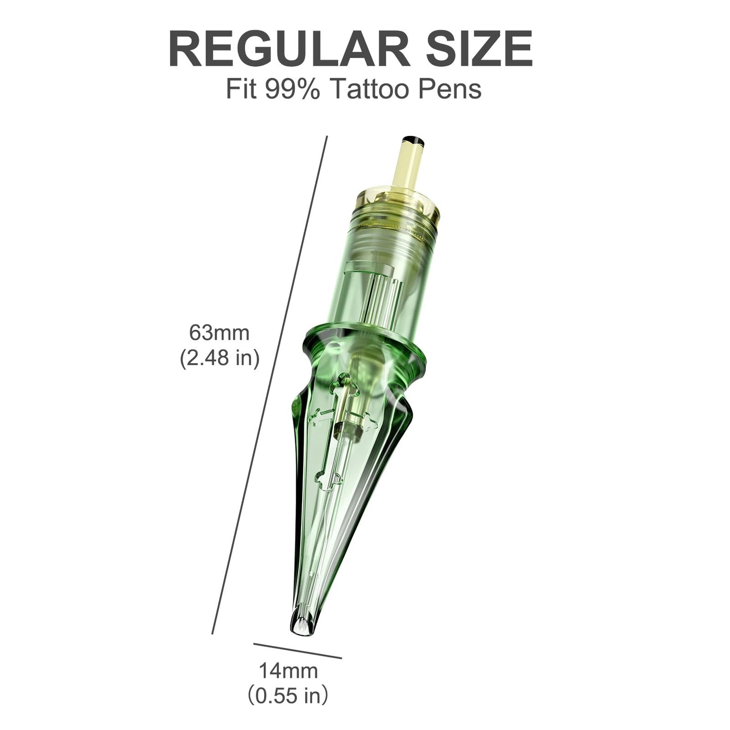 50Pcs Tattoo Needles Assorted, Solong Pro Disposable Tattoo Needles Size #12 Round Liner Round Magnum-10Pcs each of 3RL,5RL,7RL,9RM,15RM Tattoo Cartridge Needles EN01S-50KIT-X