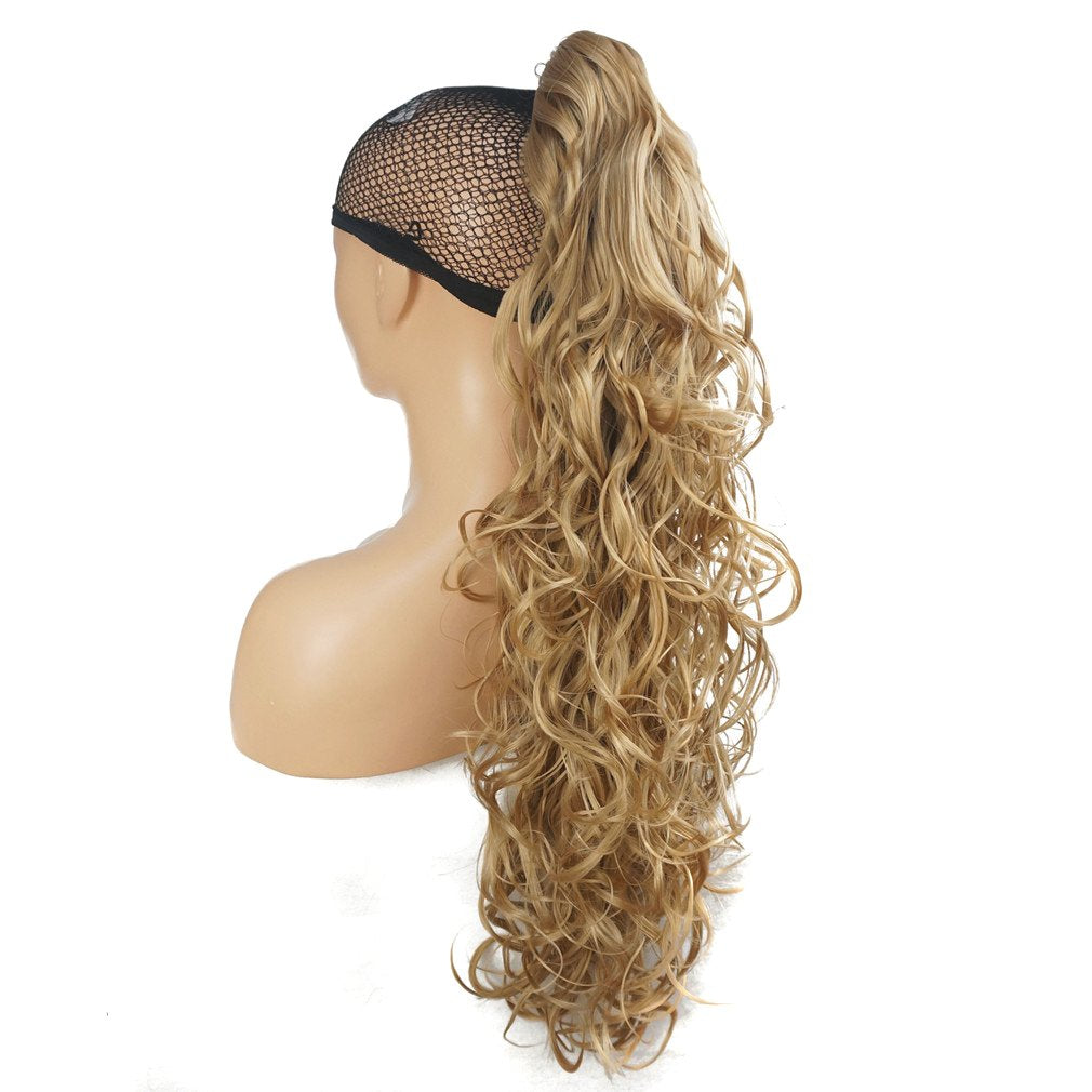 Lydell 30" Long Curly Styled Clip In Claw Ponytail Hair Extension Synthetic Hairpiece 280g with a jaw/claw clip (24B)