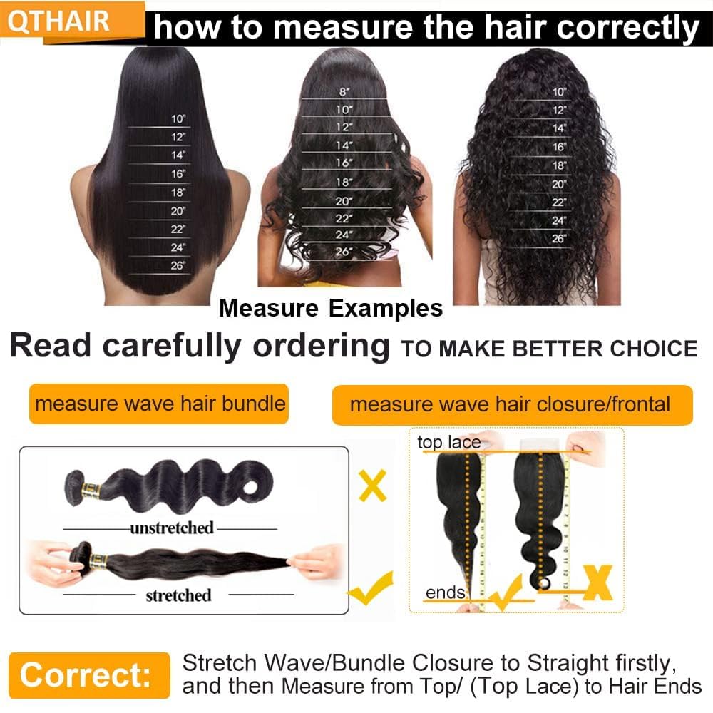 QTHAIR Brazilian Body Wave Human Hair Bundles (24" 26" 28", 16A,Natural Black) 100% Unprocessed Brazilian Virgin Hair Body Wave Human Hair Weave for Black Women