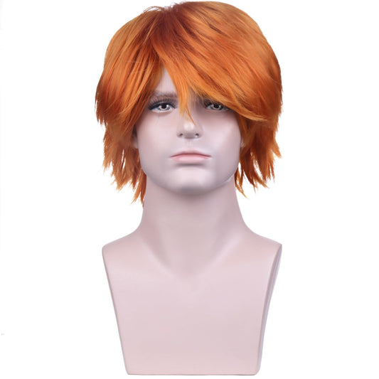BERON Orange Short Wigs Straight Anime Cosplay Hair Wig 12" Ginger Bob Party Halloween Costume Dress Up Wig Cap Included