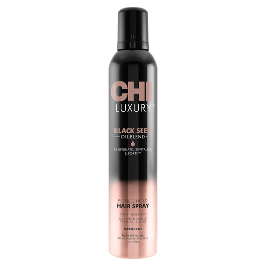 CHI Luxury Black Seed Oil Flexible Hold Hairspray, Adds Hair Texture & Volume, Natural Hold, Sulfate, Paraben & Gluten-Free, 10 Oz