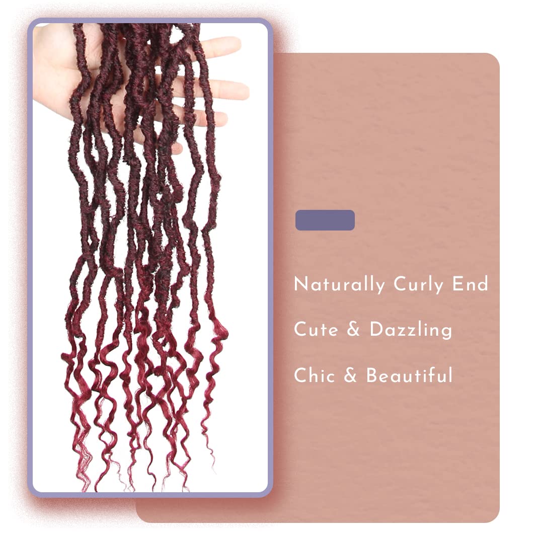 BOHOBABE Faux Locs Crochet Hair 18 Inch, Boho Soft Crochet Locs with Curly Ends, Long Bohemian Goddess Locs Crochet Braids for Black Women (6 Packs, T118)