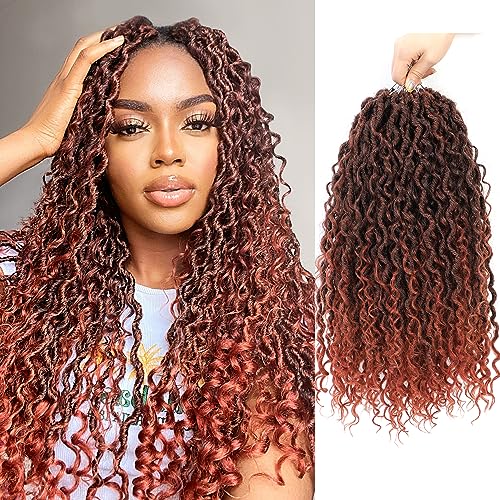 Goddess Locs Crochet Hair 22inch 8Packs Pre Looped Faux Locs Crochet Hair for Black Women River Locs Crochet Hair with Curly Ends T350