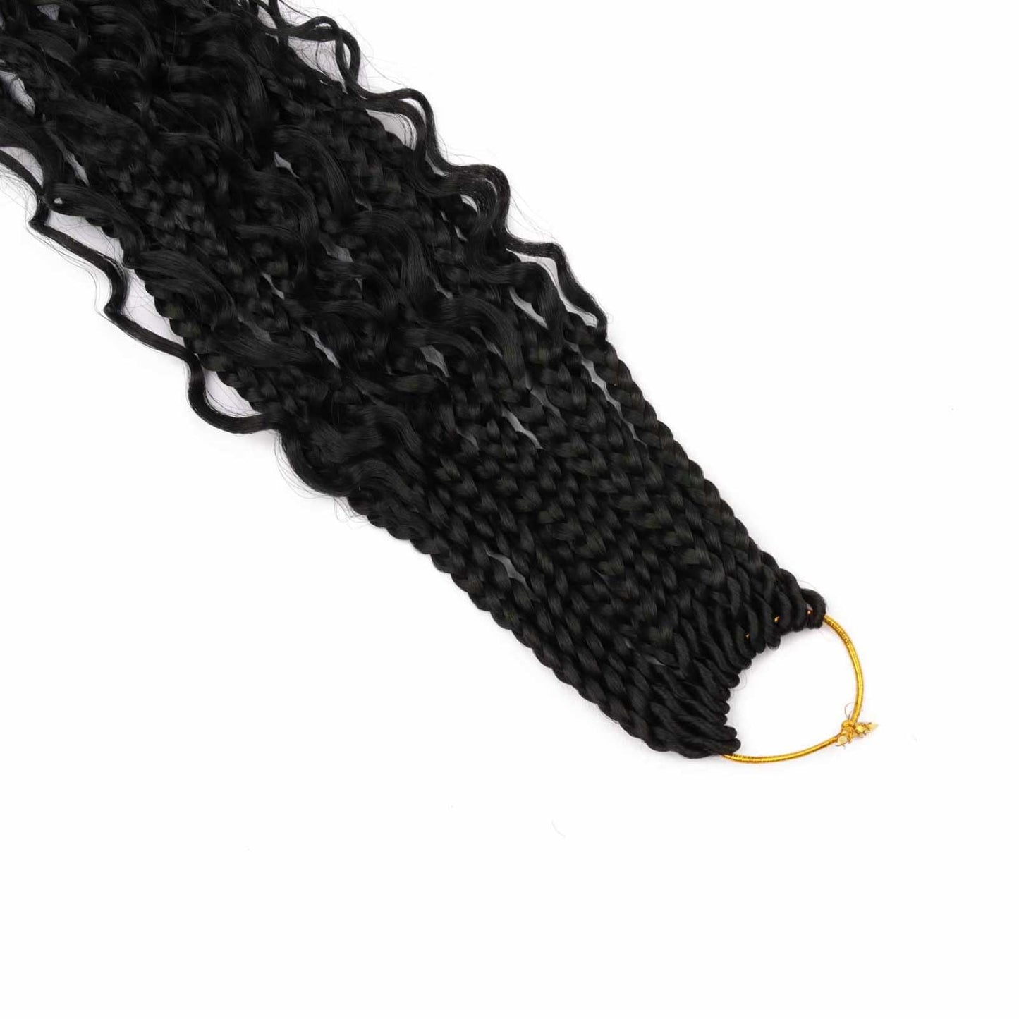 8 Packs Crochet Box Braids with Curly Ends 24 Inch Boho Braids Bohemian Box Braid Hair Goddess Box Braids Crochet Hair for Women (1B, 24 inch 8 pack)