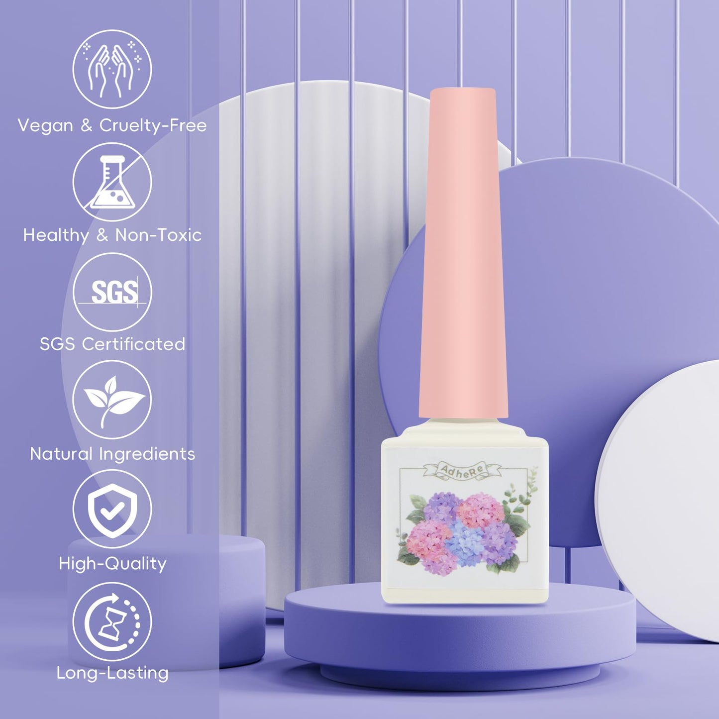 ADHERE 12ML Cat Eye Gel Nail Polish Kit, Magnetic Gel Polish 6 Colors with 1 Magnets, Holographic Glitter Series Cat Eye Gel Polish Soak Off Nail Art Salon Home DIY