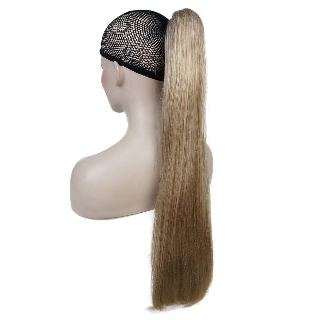 Lydell 24" Long Straight Styled Clip In Claw Ponytail Hairpiece Synthetic Hair Extension with a jaw/claw clip (15BT613)