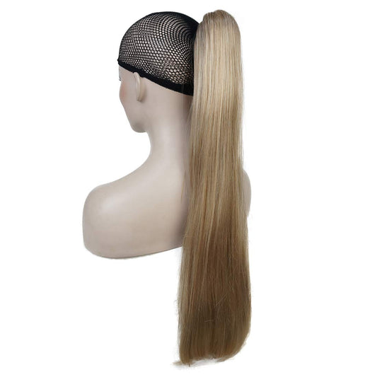 Lydell 24" Long Straight Styled Clip In Claw Ponytail Hairpiece Synthetic Hair Extension with a jaw/claw clip (15BT613)