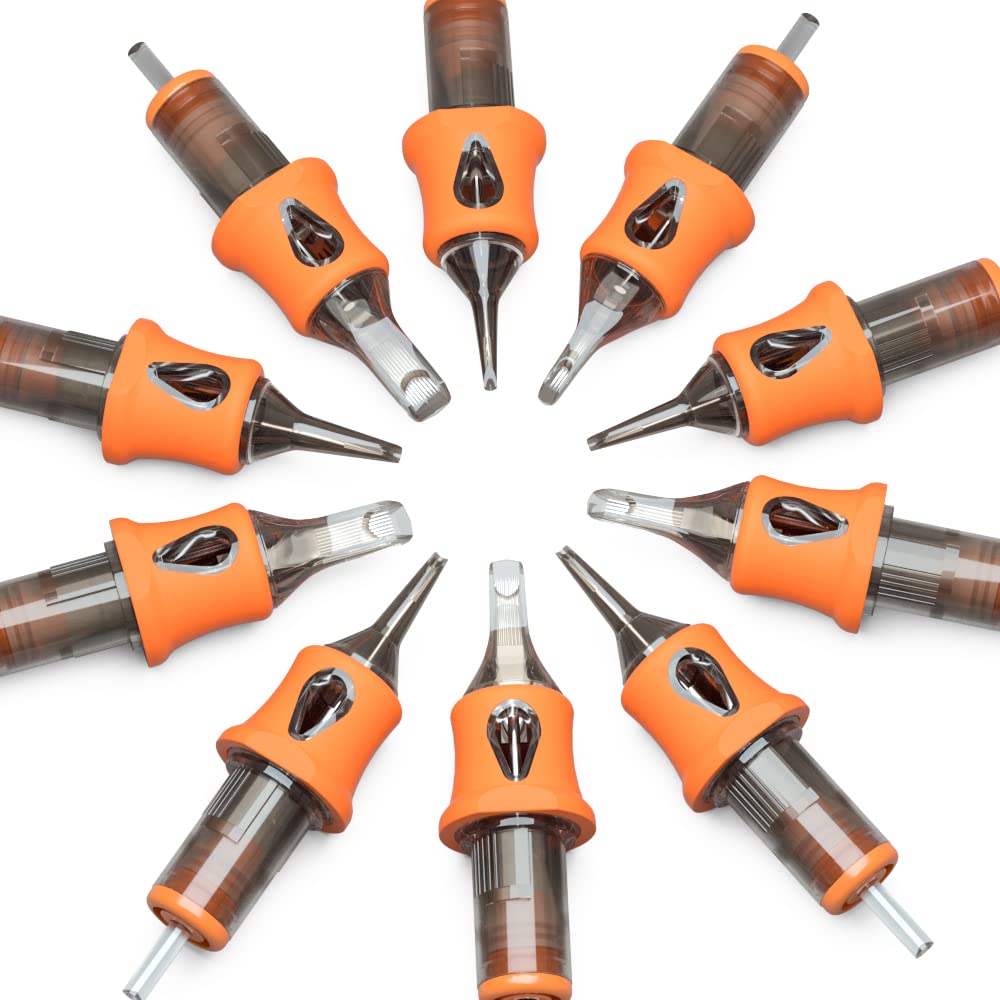 BEZTAT Ultra Premium Professional Tattoo Needles Cartridge w/Grip & Machine Covers Sleeves #08 Magnum 20 Pack (0815M1)