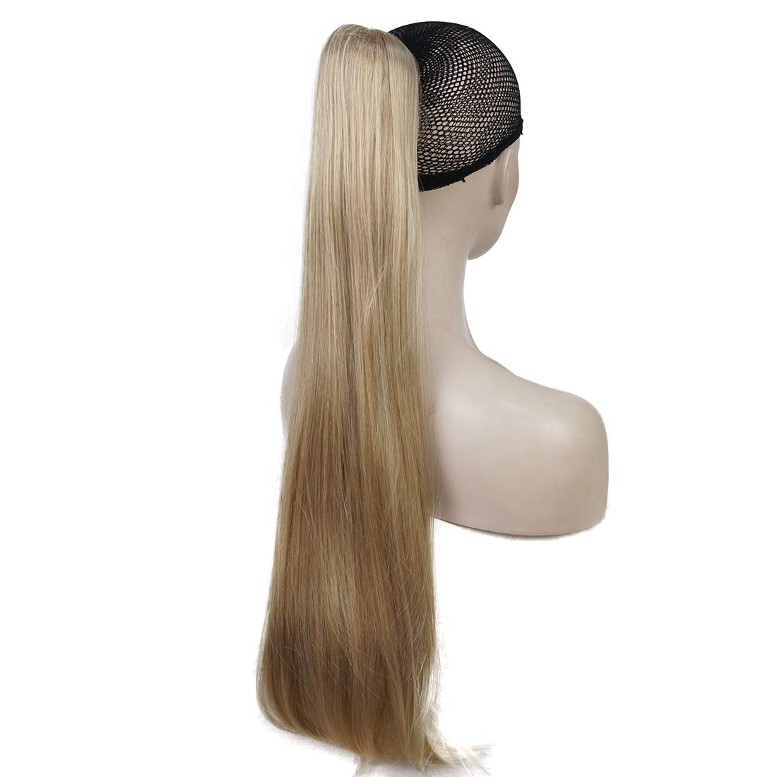 Lydell 24" Long Straight Styled Clip In Claw Ponytail Hairpiece Synthetic Hair Extension with a jaw/claw clip (15BT613)