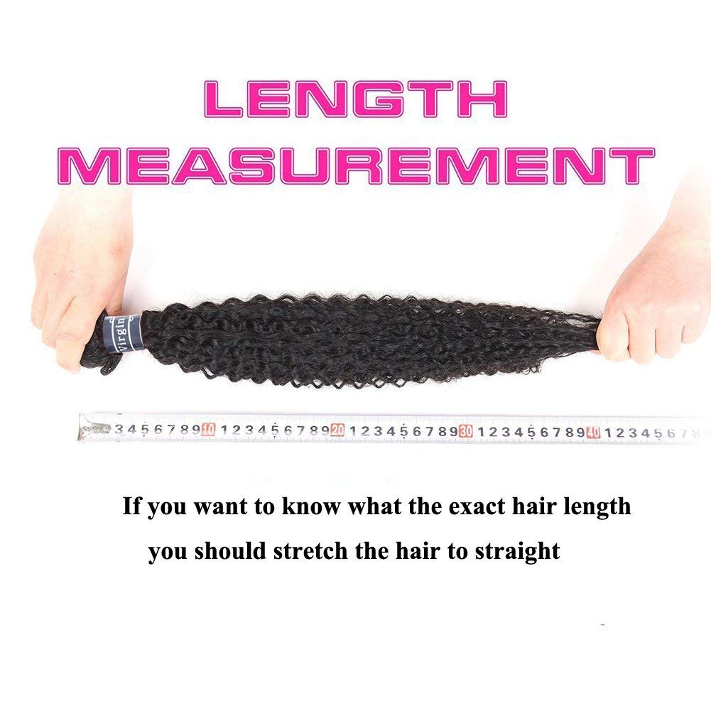 Amella Hair Brazilian Virgin Curly Hair Weave 1 Bundle 95g 8A 100% Unprocessed Brazilian Kinky Curly Bundles Natural Color (14 inch)