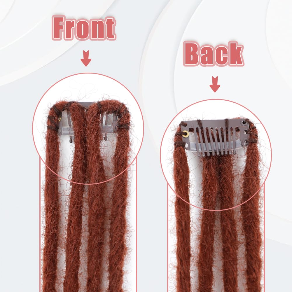 Ajsowju Boho Dreads Clip in Dreadlock Extension 5PCS 20 Strands Clip in Boho Dreadlock 24inches Thin Soft Dread Extenisons for Women (#350,Boho)