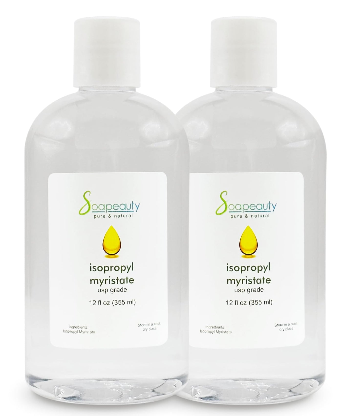 ISOPROPYL Myristate Cosmetic Grade for Soap Making, Fragrances, Shampoo, Creams & Lotion, Makeup & Adhesive Remover, Antiperspirants & Deodorants | 24 fl oz (2 x 12 fl oz)