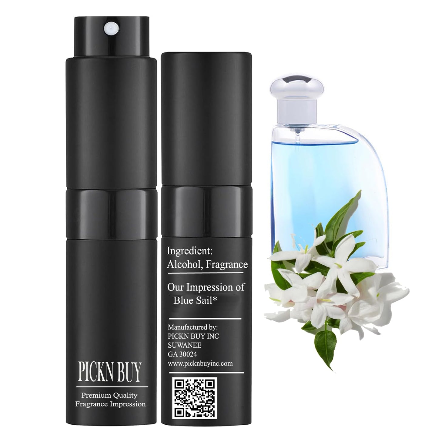 PICKN BUY Luxury Perfume for Women 0.34 Fl oz, Scent Compatible to Blue Sail Perfume, Made in USA, Long-Lasting Spray Comes in Refilable Bottle