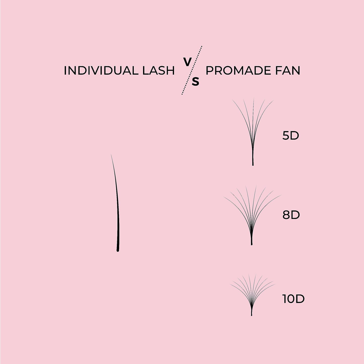 LLBA Promade Fans | Handmade Volume Eyelashes | Multi Selections From 3D To 16D | C CC D DD L M Curl | Thickness 0.03 ~ 0.1 mm | 8 - 20mm Length | Long Lasting | Easy Application (10D-0.03 D 8 mm)