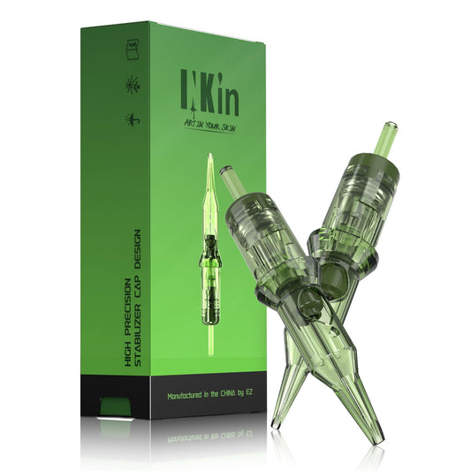 INKin REVO Tattoo Cartridge Needles 1RL, Single Cartridges Needles #08 Round Liner 0.25MM Bugpin Disposable Tattoo Needles With Re-Define Precision And Professional Membrane 20Pcs(R0801RL)