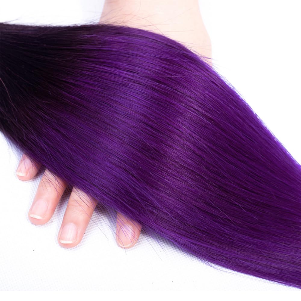 Purple Bundles Human Hair Honey Purple Straight Bundles Human Hair 8A Brazilian Virgin Remy Hair 3 Bundles 12 14 16 Inch Color Purple Straight Bundles Human Hair Weave for Women