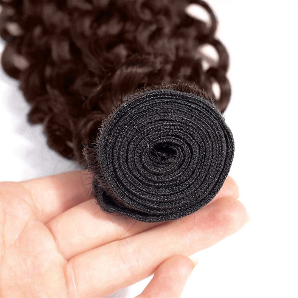Dark Brown Human Hair Bundles Color #4 Curly Bundles Human Hair 8A Brazilain Unprocessed Virgin Hair 12 14 16 Inch 3 Bundles Brown Curly Bundles Human Hair Extension