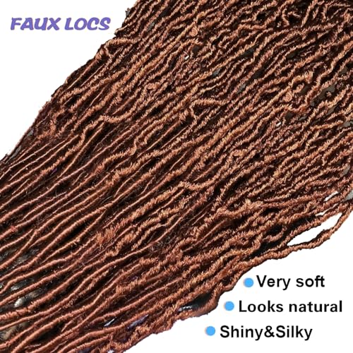 Faux Locs Crochet Hair 30 Inch 6 Packs Soft Locs Crochet Hair for Black Women New Crochet Braids Locs for Butterfly Locs Pre Looped Curly Wavy Braiding Hair Extensions (30#, 30 Inch)