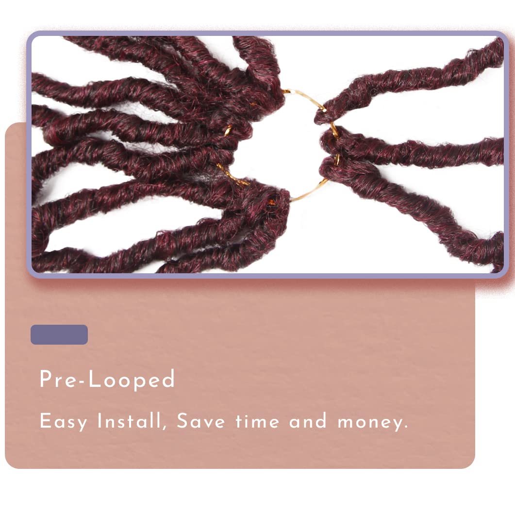 BOHOBABE Faux Locs Crochet Hair 18 Inch, Boho Soft Crochet Locs with Curly Ends, Long Bohemian Goddess Locs Crochet Braids for Black Women (6 Packs, T118)