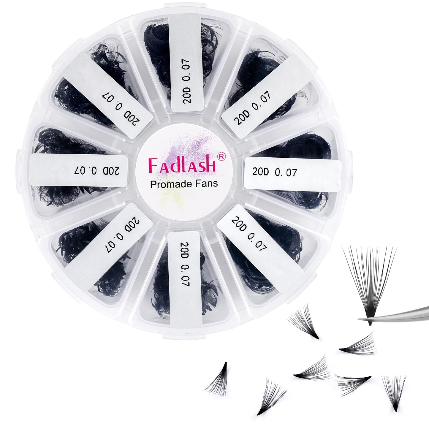 Premade Fans Eyelash Extensions 20D 1000 Promades Eyelash Volume Lash Extensions Pointed Base Loose Fans Premade Lash Extensions Fans Handmade Pre Made Volume Lashes Mix (20D-0.07C, 9-16mm)