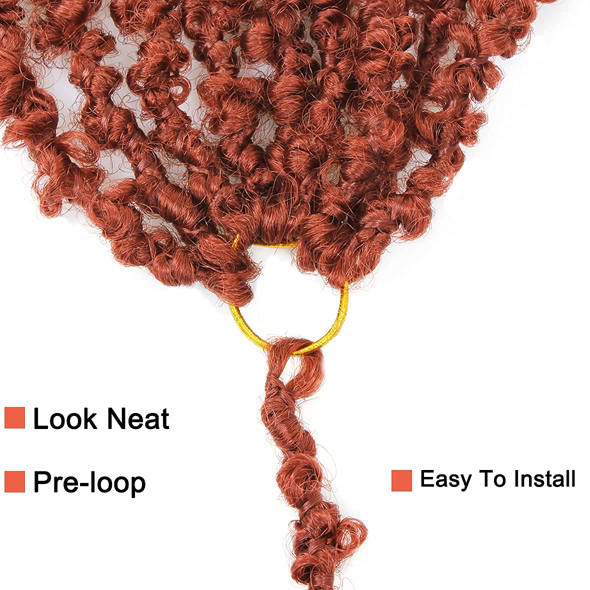 ZRQ Ginger Butterfly Locs 20 Inch Distressed Faux Locs Pre-looped 350 Crochet Locs Synthetic Crochet Braids Soft Locs For Women Extensions (6 Pack 350#)