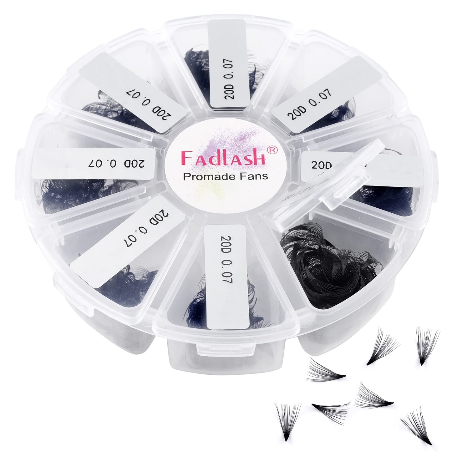 Premade Fans Eyelash Extensions 20D 1000 Promades Eyelash Volume Lash Extensions Pointed Base Loose Fans Premade Lash Extensions Fans Handmade Pre Made Volume Lashes Mix (20D-0.07C, 9-16mm)