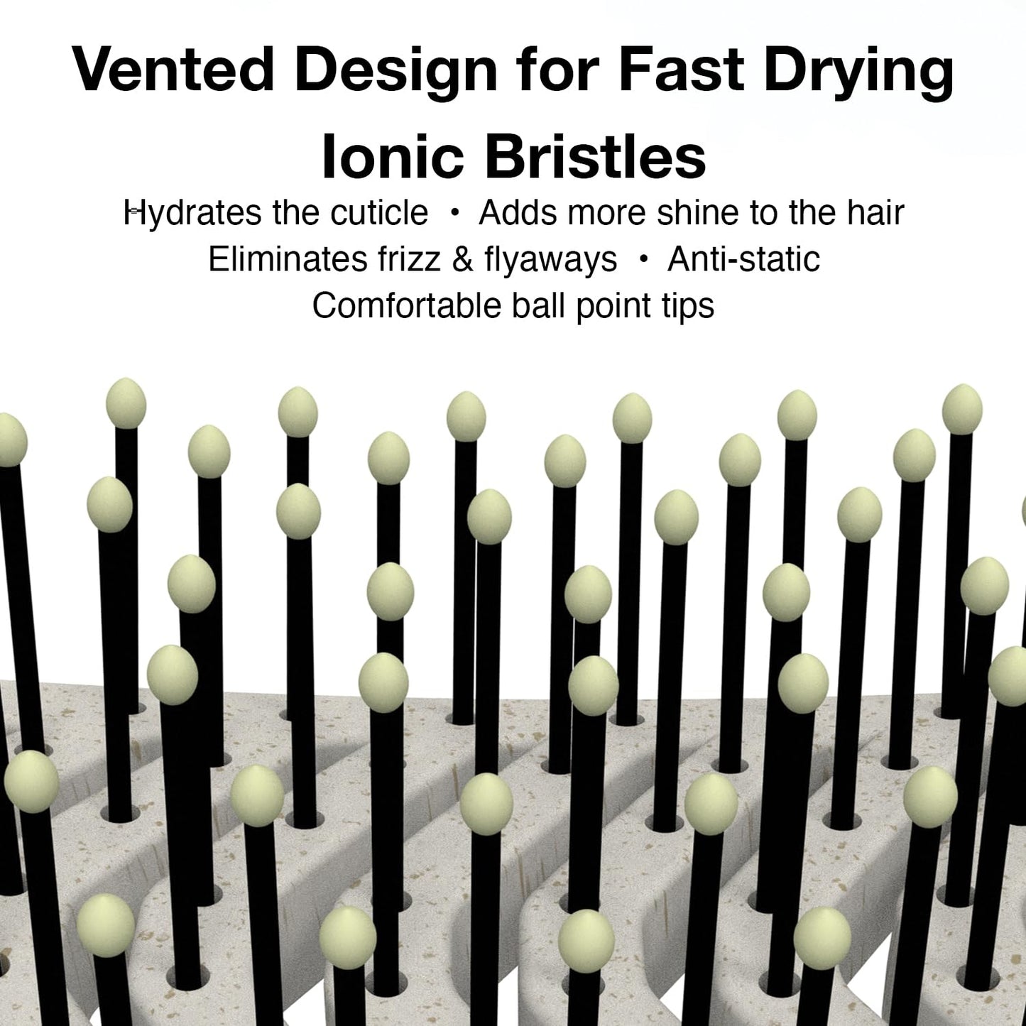 Olivia Garden NewCycle Vented scalp-hugging Hair Brush with ionic bristles and made from 100% recycled material (except bristles)