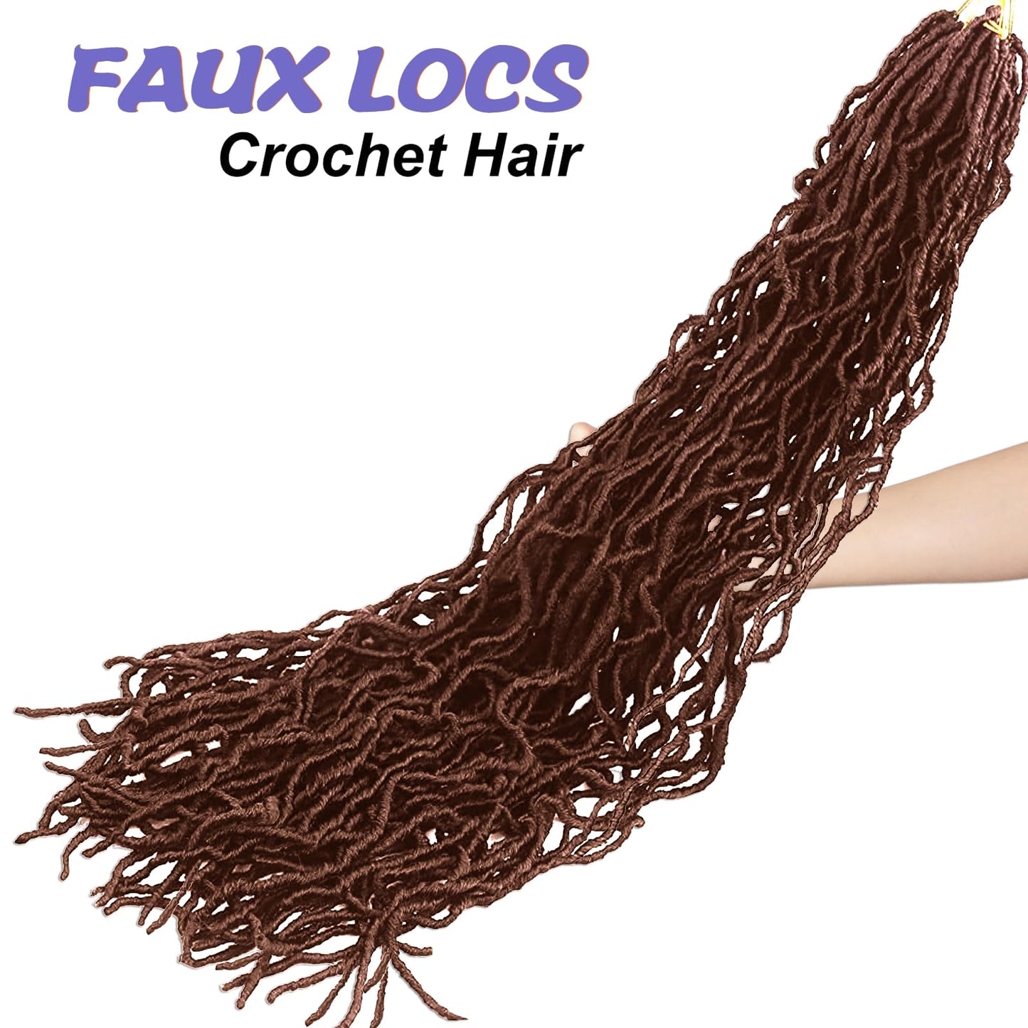 Faux Locs Crochet Hair 30 Inch 6 Packs Soft Locs Crochet Hair for Black Women New Crochet Braids Locs for Butterfly Locs Pre Looped Curly Wavy Braiding Hair Extensions (30#, 30 Inch)