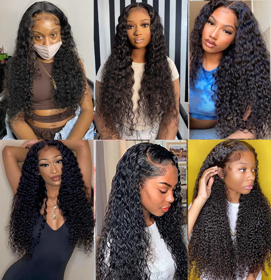 4x4 Lace Closure Deep Wave Human Hair 130% Density Unprocessed 12A Deep Curly Virgin Hair 4x4 Transparent Lace Closure With Cap Natural Color 16 Inch