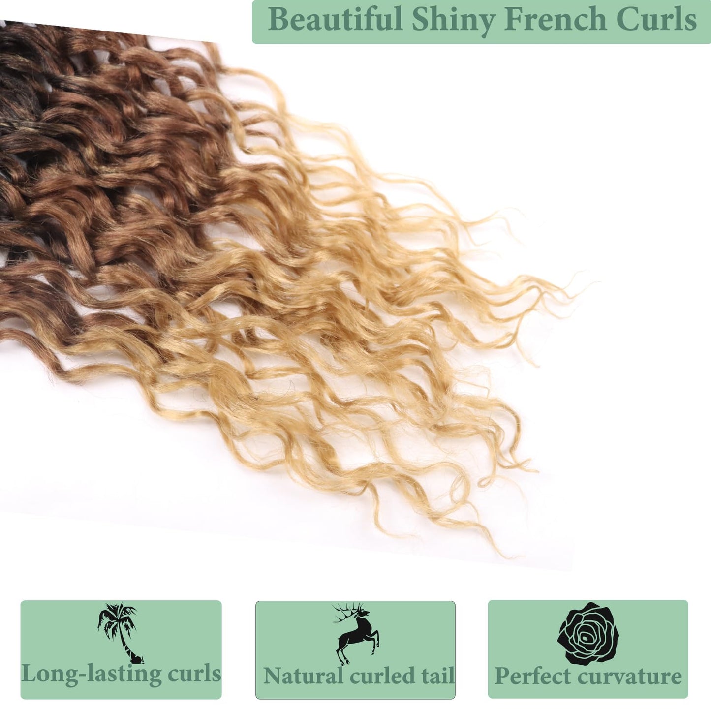 Deep Faux Locs Crochet Hair 14 Inch 8 Packs Goddess Locs Crochet Hair 1B3027 Soft Loc Faux Loc Crochet Braids with Curly Ends Prelooped Deep Wave Croceht Braids for Black Women(Black to Blonde)