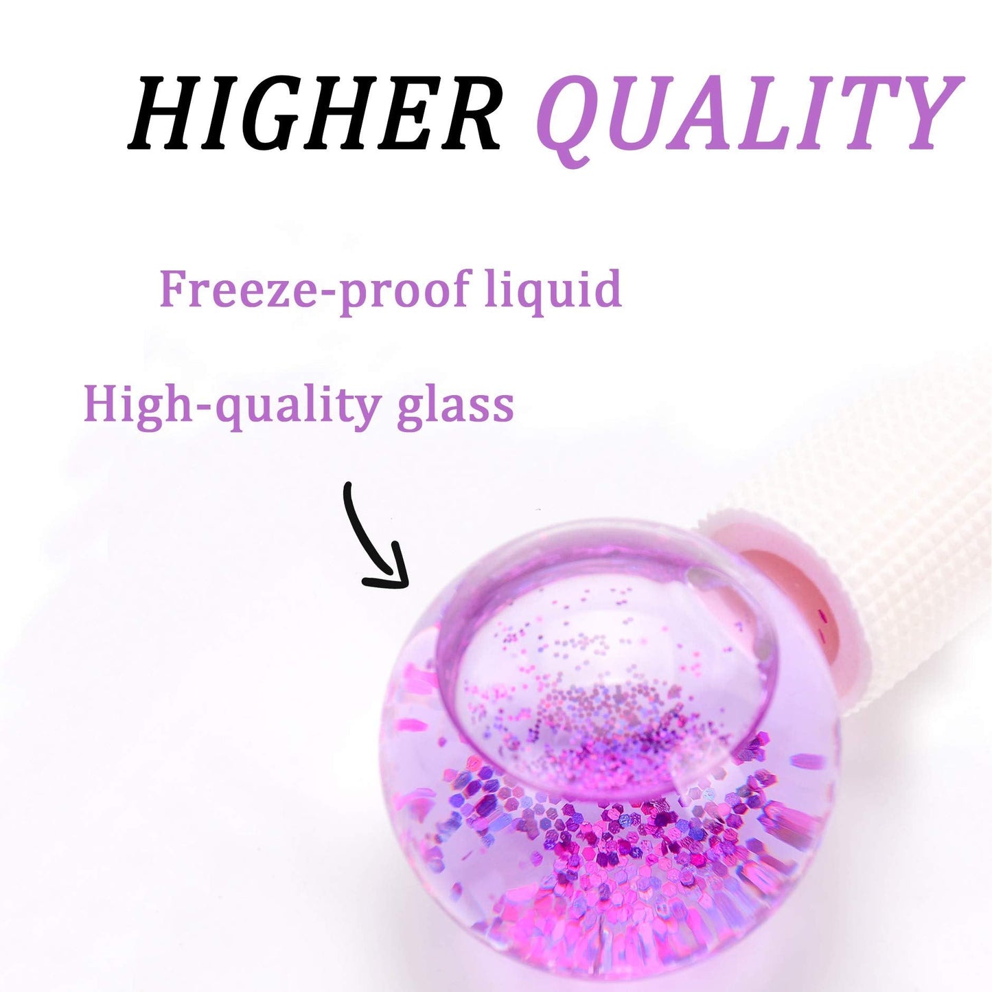 CIBLUTY ICE BEAUTY BALLS for FACIAL, 2PCS Purple Facial Roller for Cold Facial Massage Face Roller Balls with Anti-Freeze Liquid to Reduce Puffiness, Pores, Wrinkles…