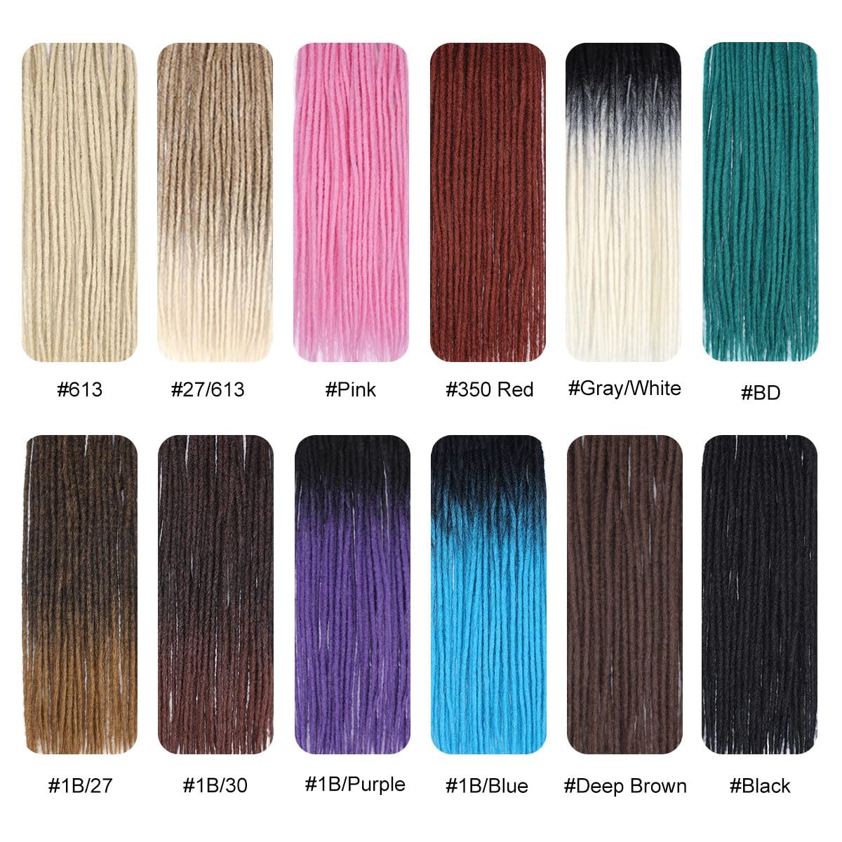 24 Inch 40 Strands Dreadlock Hair Extensions,Synthetic Hippie Single Ended Handmade Dreads,Thin 0.6cm Width Straight Reggae Style Dreadlocks for Woman,613 Blonde