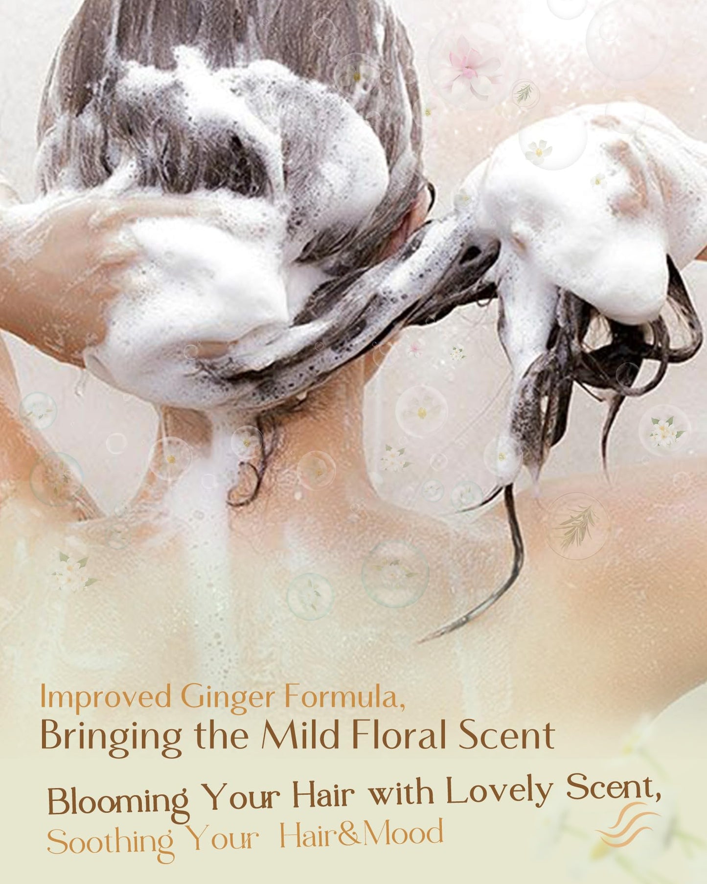 YANIBEST Anti-Dandruff Ginger Shampoo - Natural Organic Formula to Improve Scalp Environment, Clarify, Strengthen, Moisturize - Itch-Free