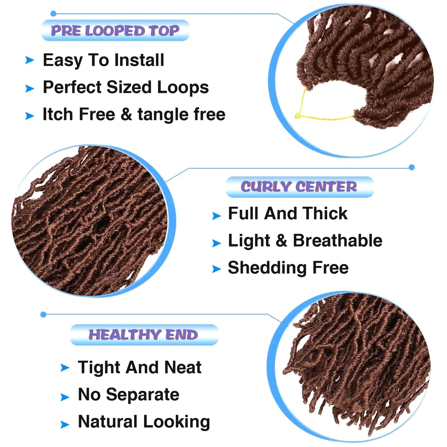 Faux Locs Crochet Hair 30 Inch 6 Packs Soft Locs Crochet Hair for Black Women New Crochet Braids Locs for Butterfly Locs Pre Looped Curly Wavy Braiding Hair Extensions (30#, 30 Inch)
