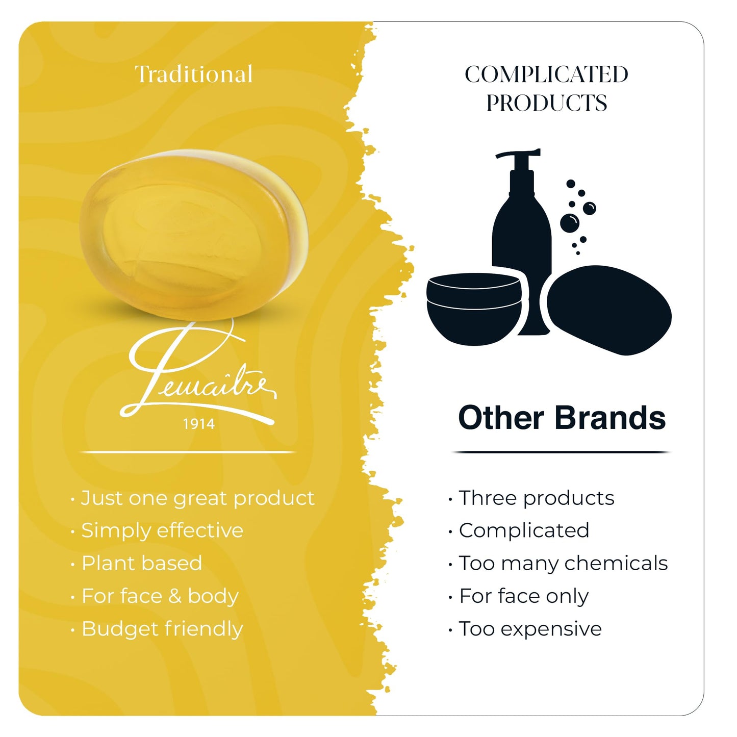 LEMAITRE Glycerin Soap - Vegan Transparent Bar, Gentle Cleanse, Vegan Bar, Cruelty-Free, Fragrances & Skin care for Women, Men (3.17 Ounce (Pack of 1), Traditional)